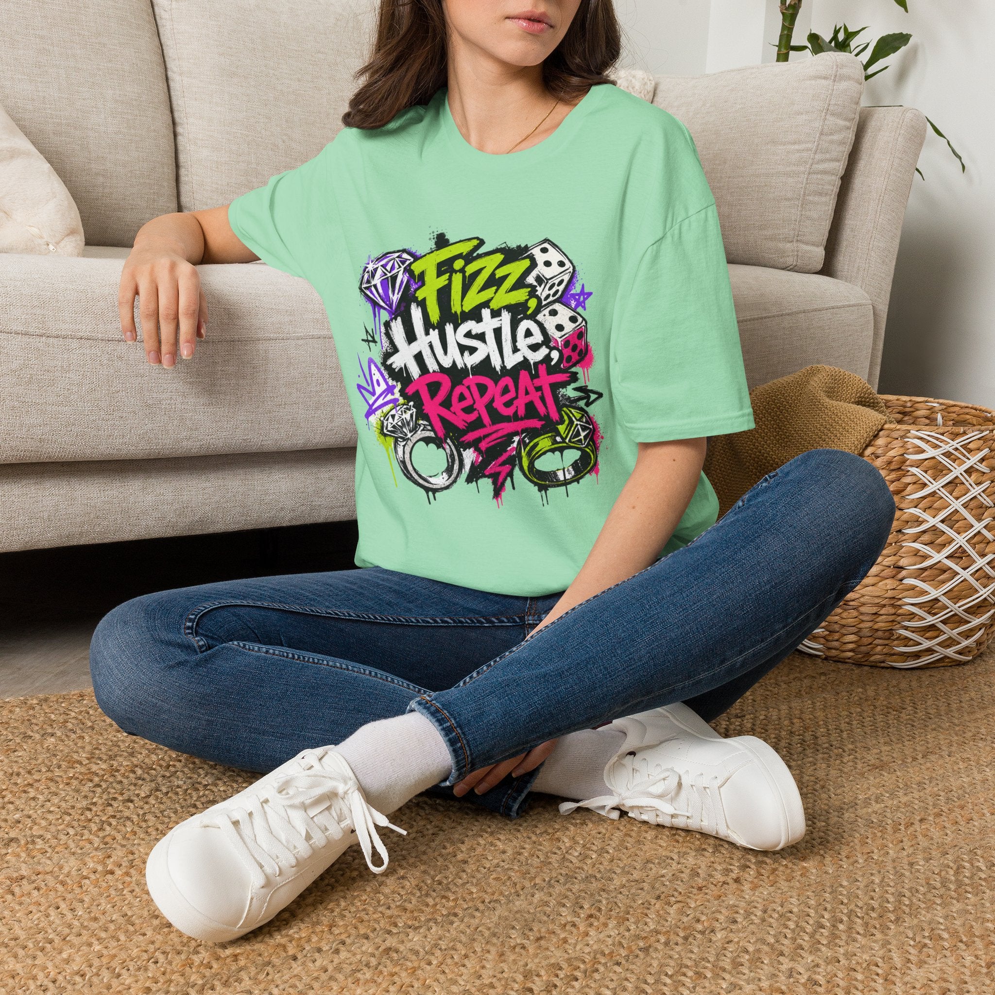 Fizz Hustle Repeat Tee - Gildan