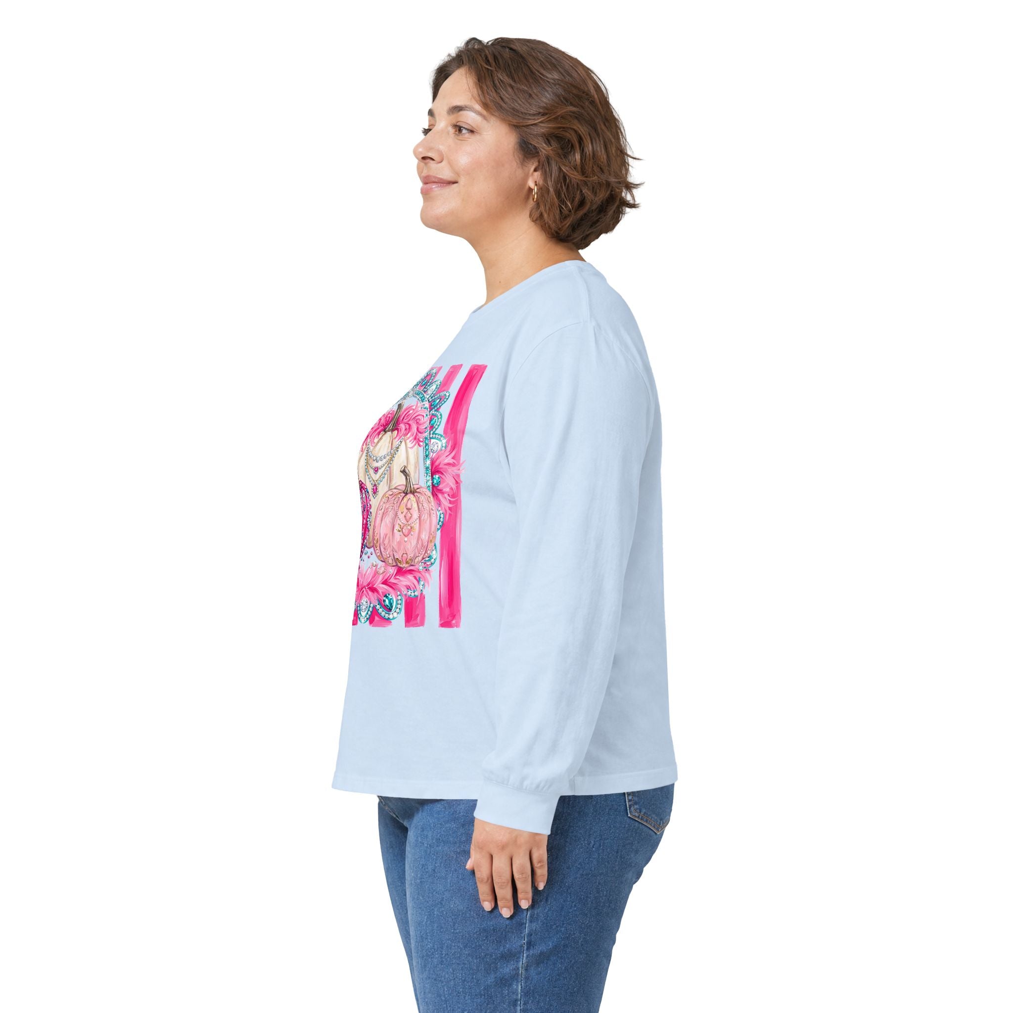 Pink Pumpkins Glam Long Sleeve - Gildan