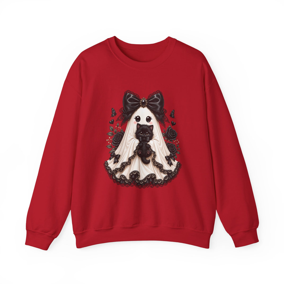Lace Kitten Ghost Sweatshirt - Gildan