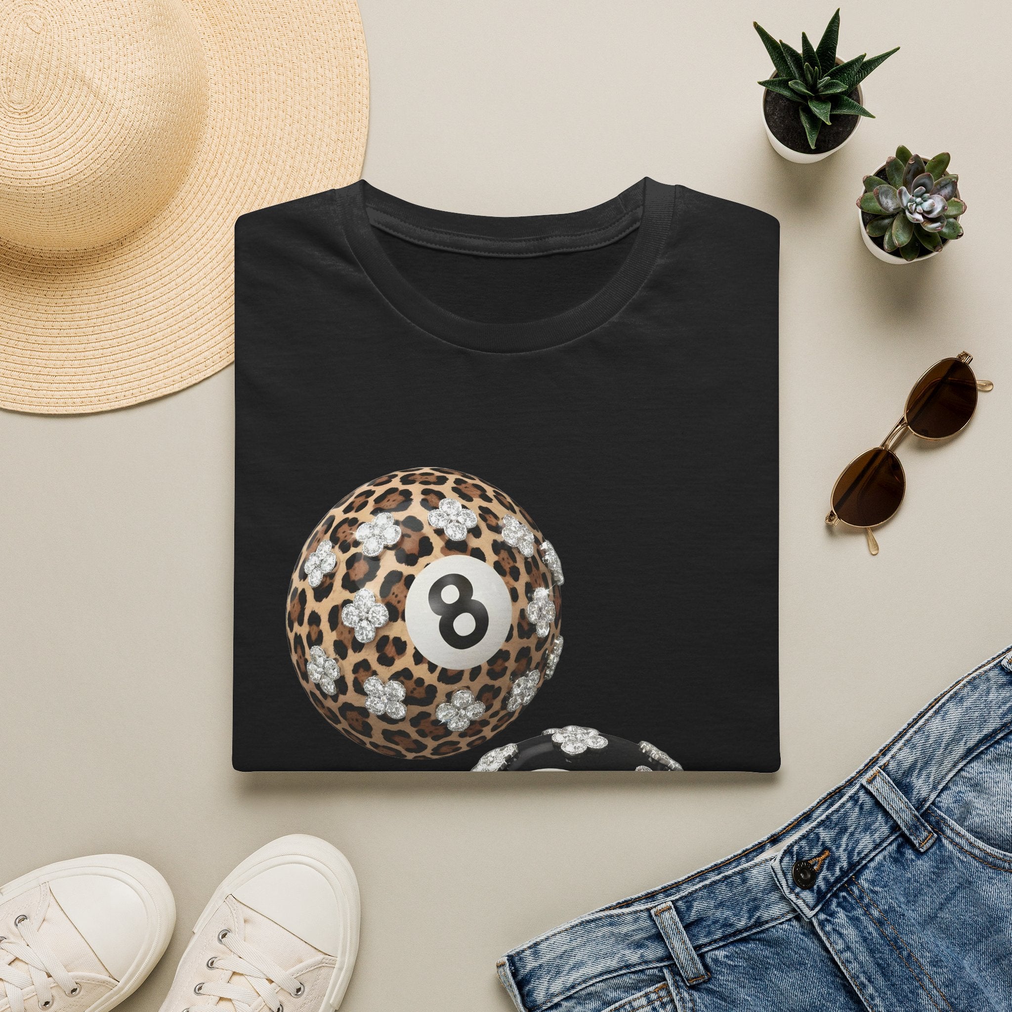 Jeweled Lucky 8 Ball Tee - Gildan