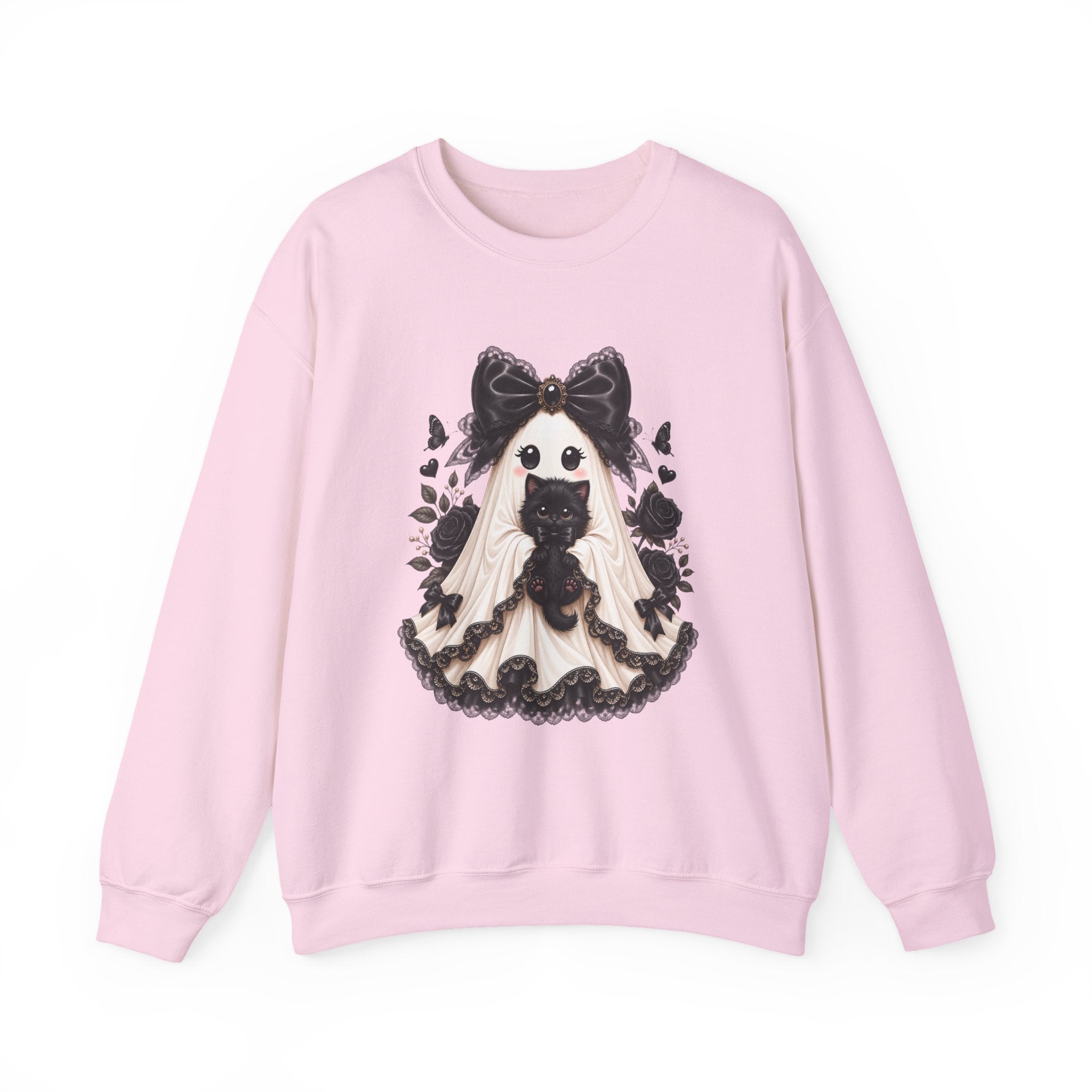 Lace Kitten Ghost Sweatshirt - Gildan