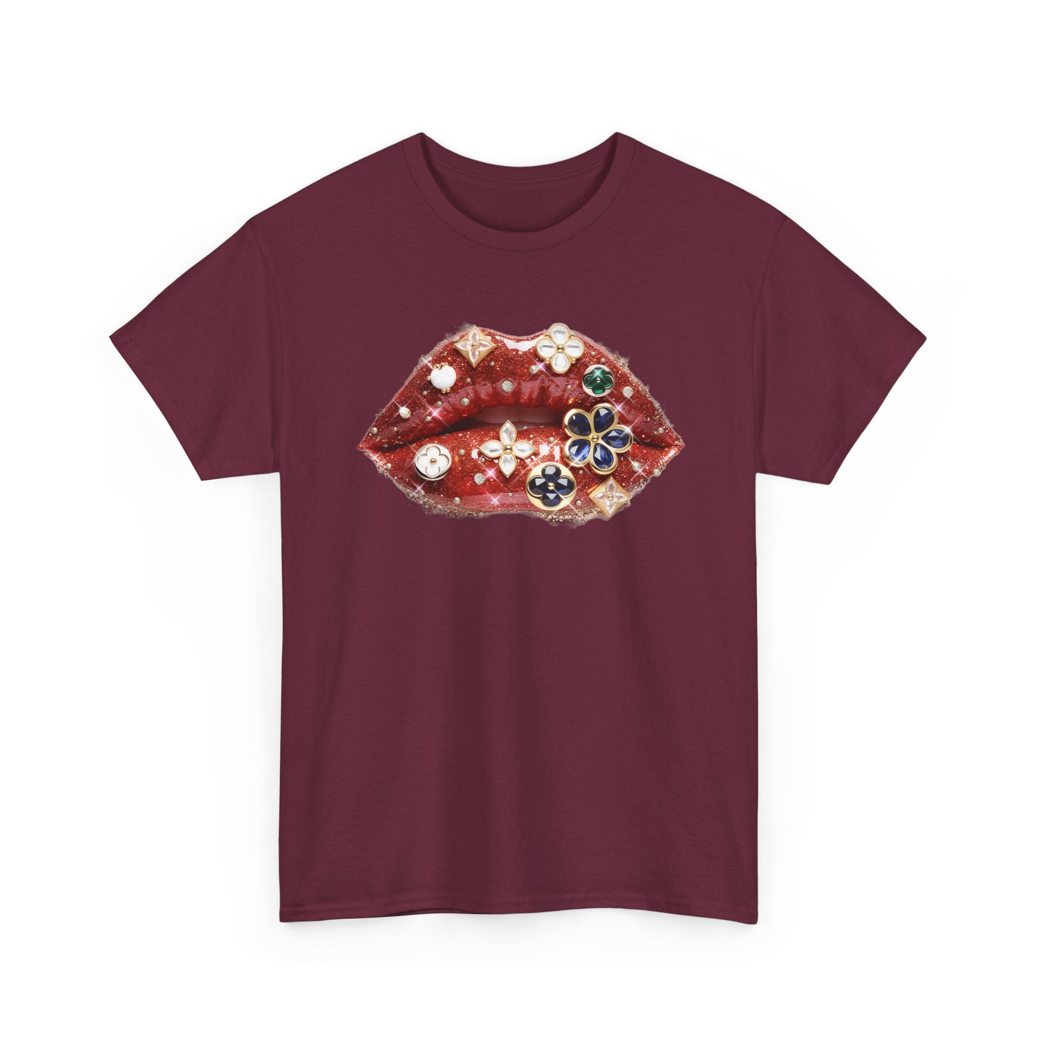 Jeweled Lip Graphic Tee - Gildan Tee