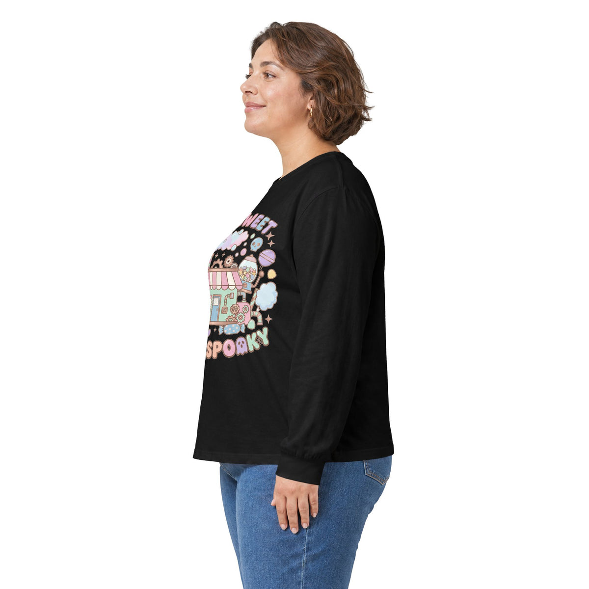 Too Sweet To Be Spooky Long Sleeve Tee - Gildan
