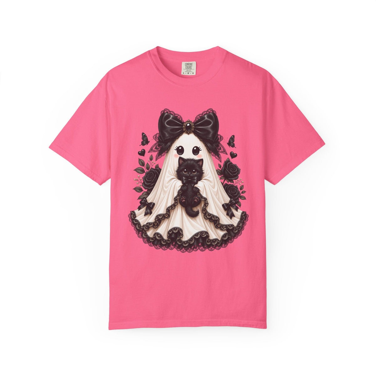 Lace Kitten Ghost Tee - Comfort Colors