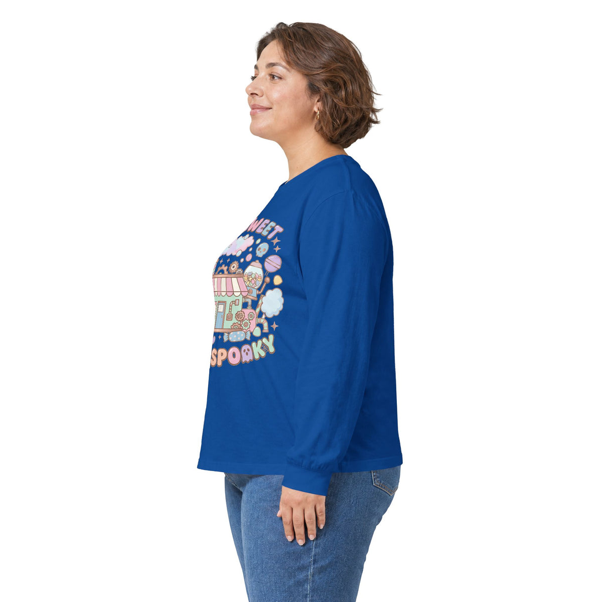 Too Sweet To Be Spooky Long Sleeve Tee - Gildan