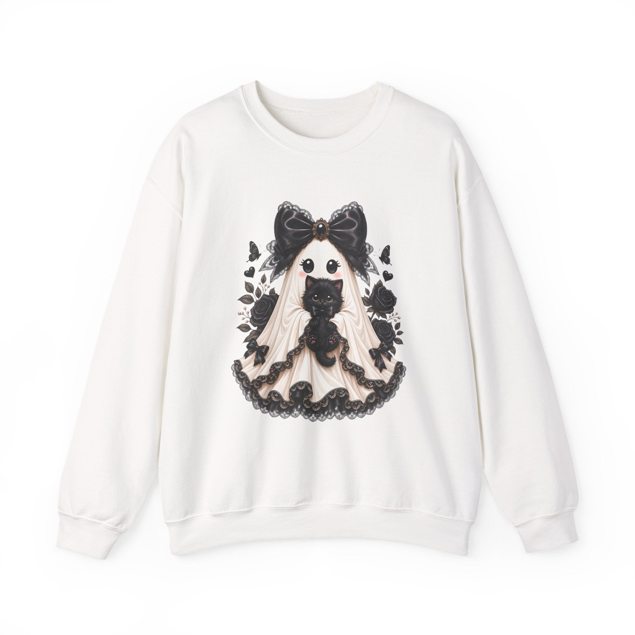 Lace Kitten Ghost Sweatshirt - Gildan