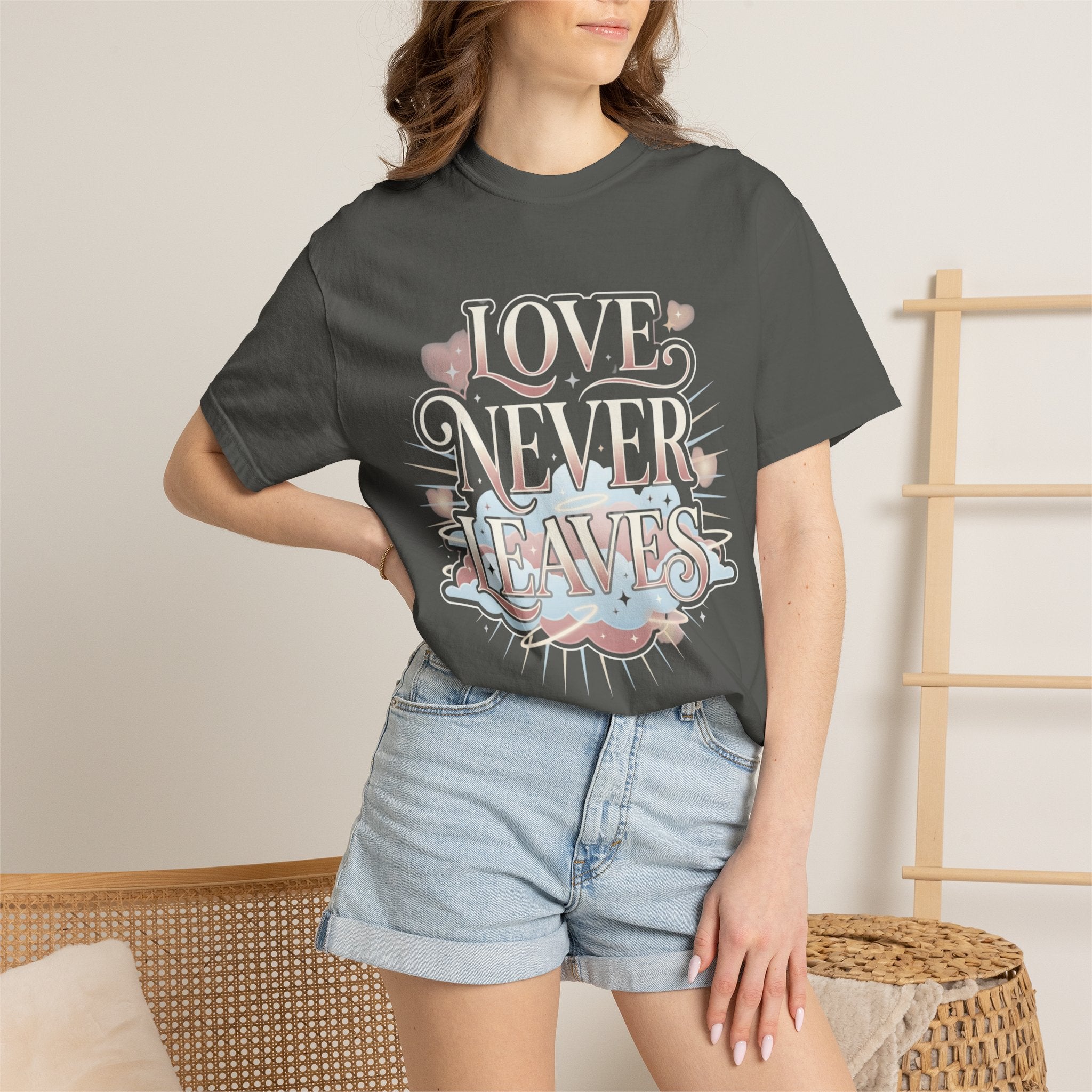 Love Never Leaves Tee - Comfort Colors