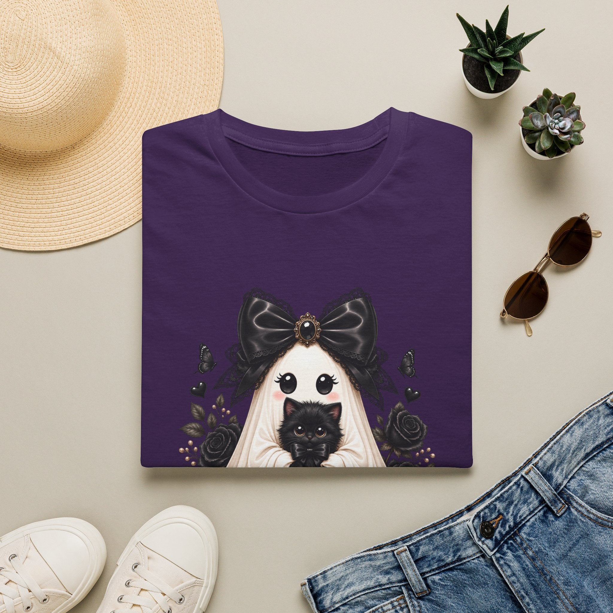 Lace Kitten Ghost Tee - Gildan