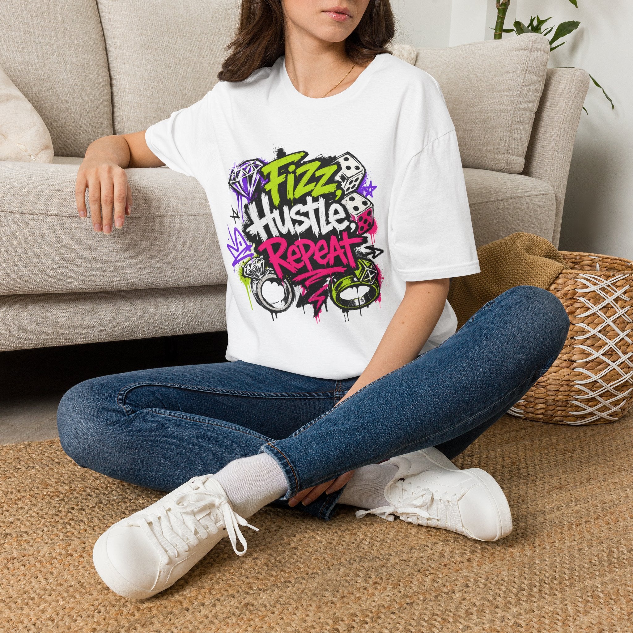 Fizz Hustle Repeat Tee - Gildan