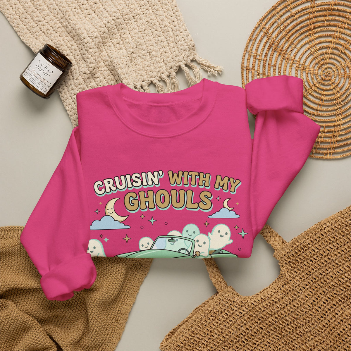 Cruisin' With My Ghouls Sweatshirt - Gildan