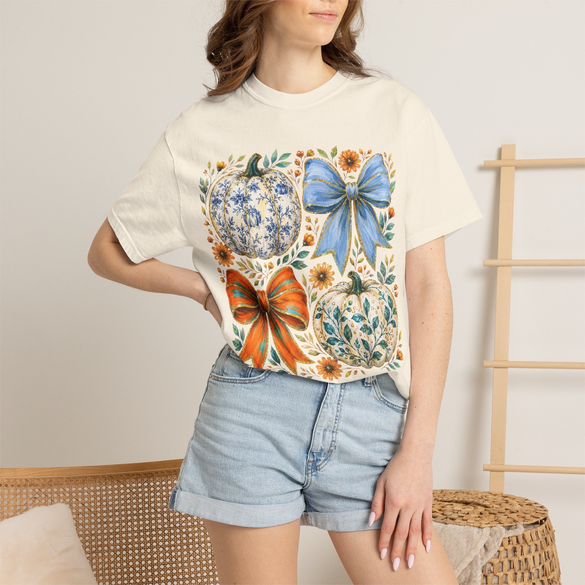 Pumpkin Bows Tee - Comfort Colors