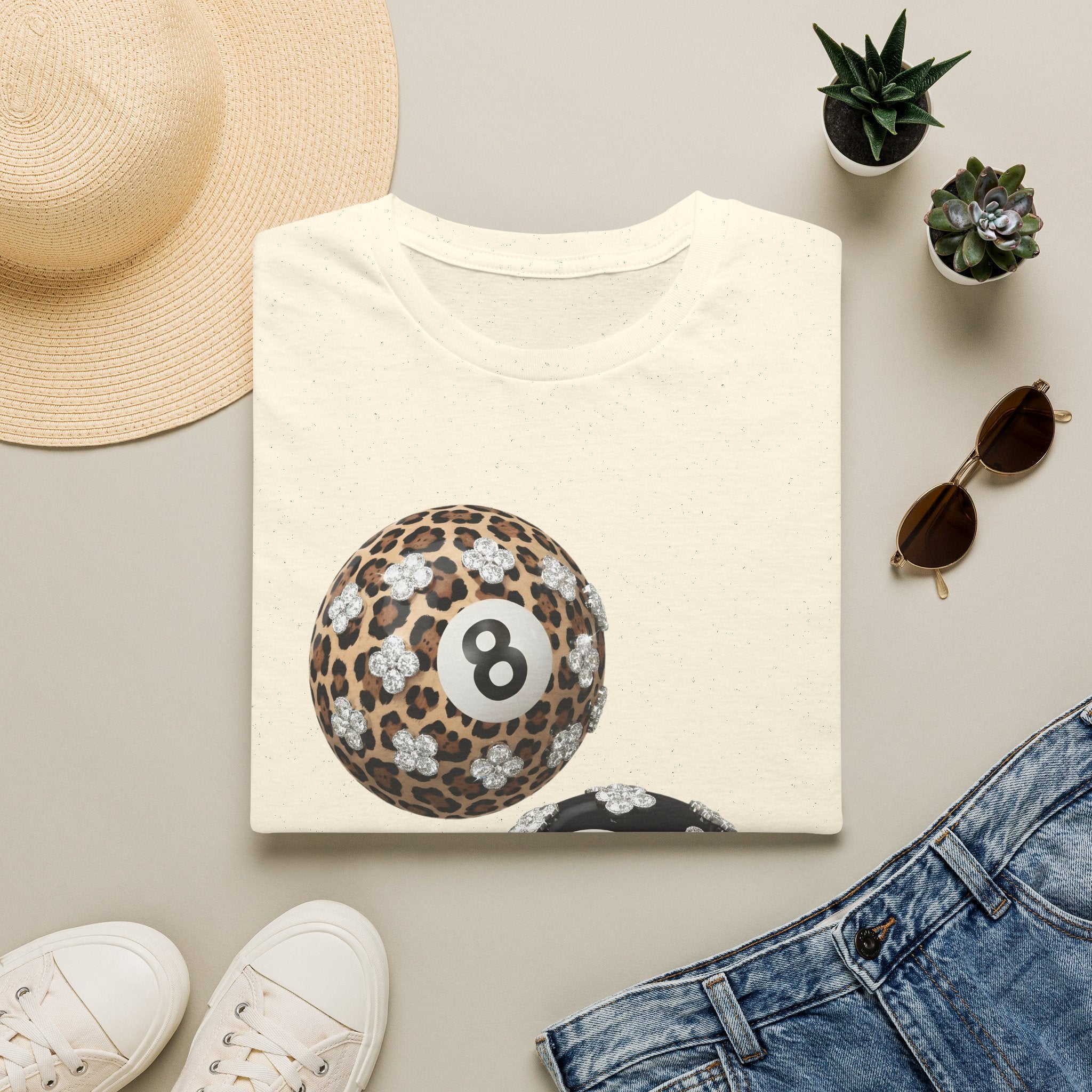 Jeweled Lucky 8 Ball Tee - Gildan