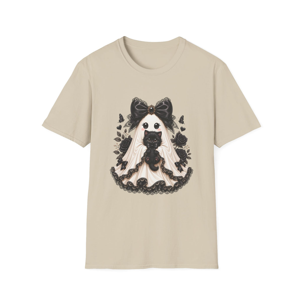 Lace Kitten Ghost Tee - Gildan