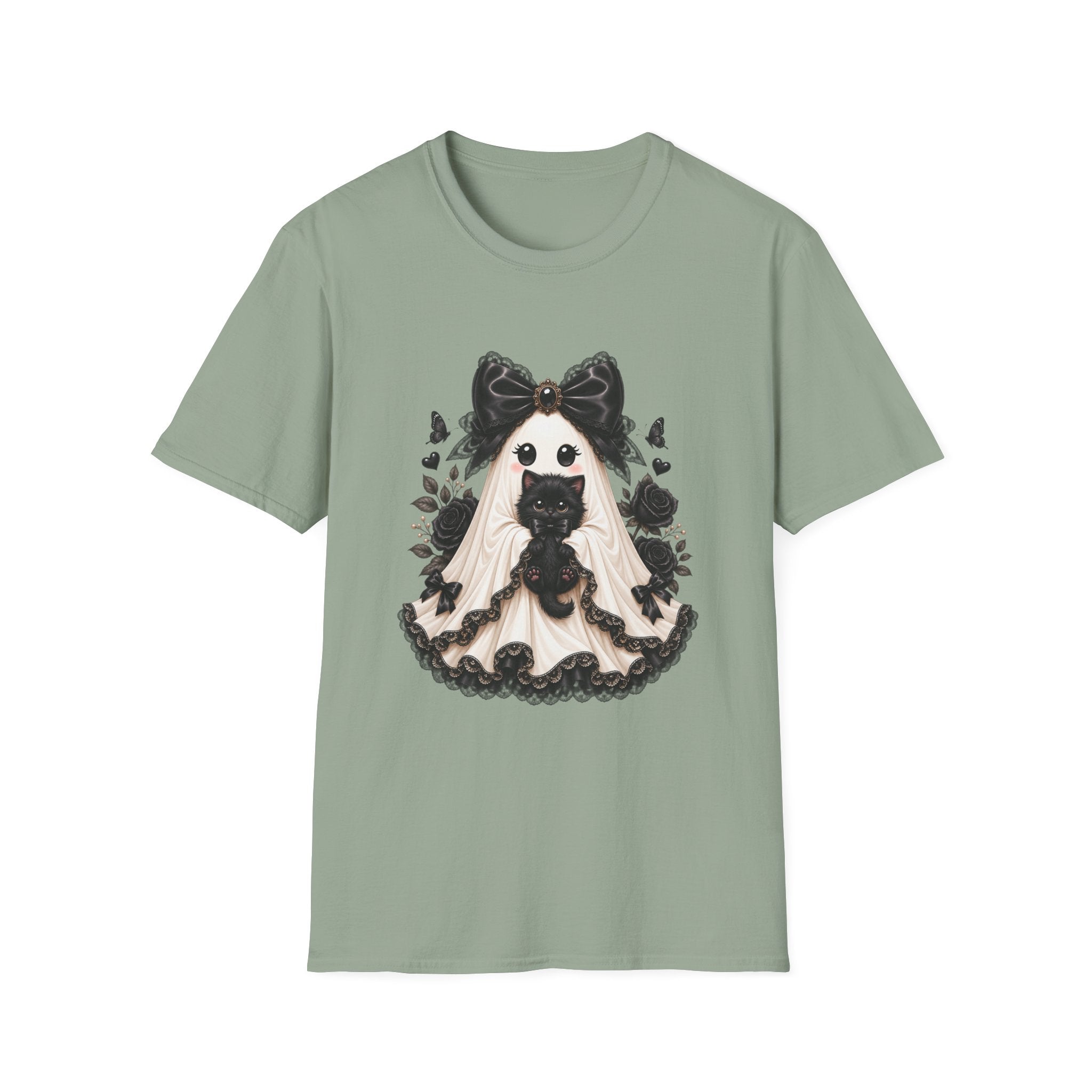 Lace Kitten Ghost Tee - Gildan
