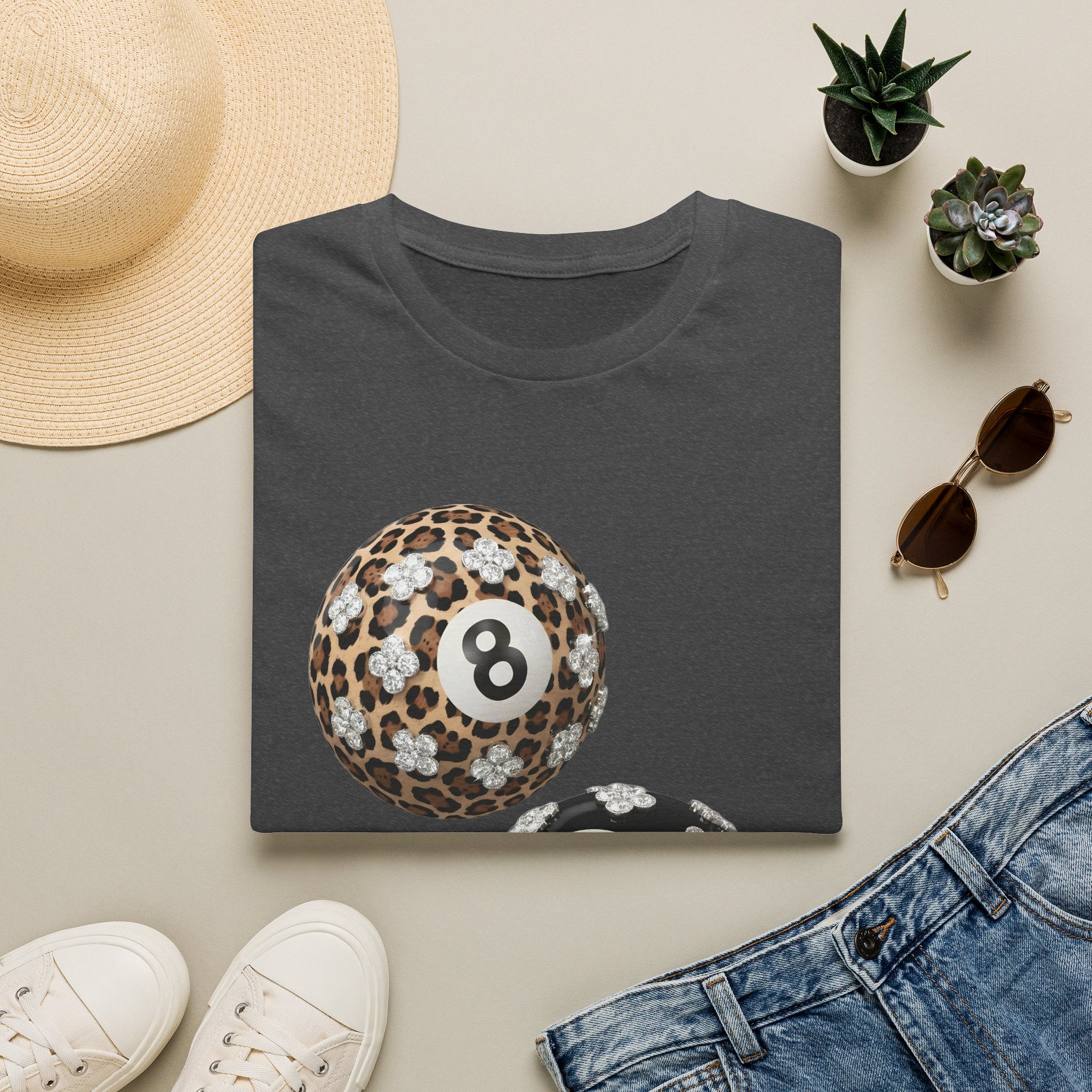 Jeweled Lucky 8 Ball Tee - Gildan