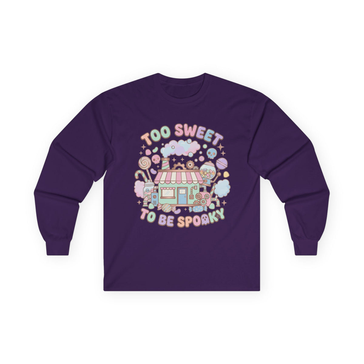 Too Sweet To Be Spooky Long Sleeve Tee - Gildan