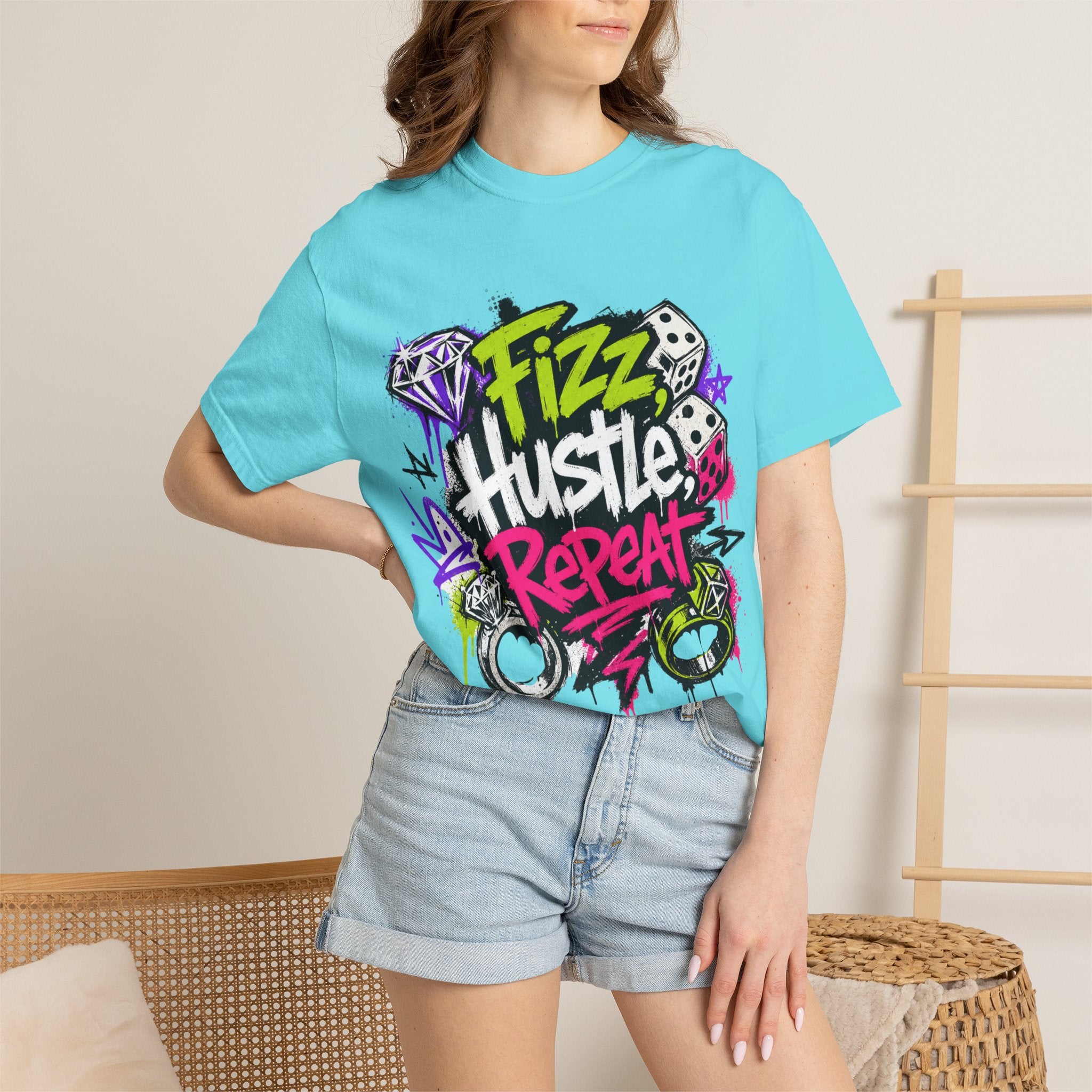 Fizz Hustle Repeat Tee - Comfort Colors
