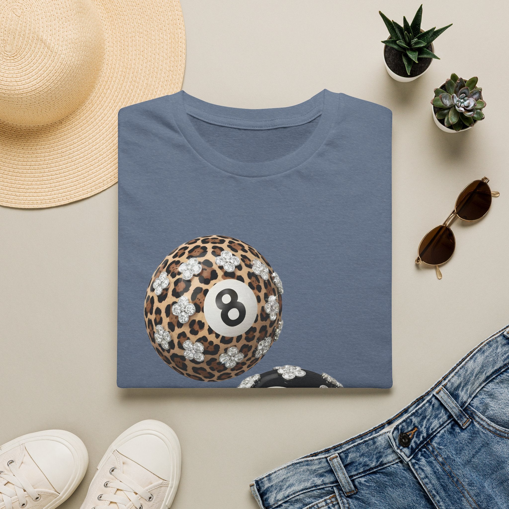 Jeweled Lucky 8 Ball Tee - Gildan