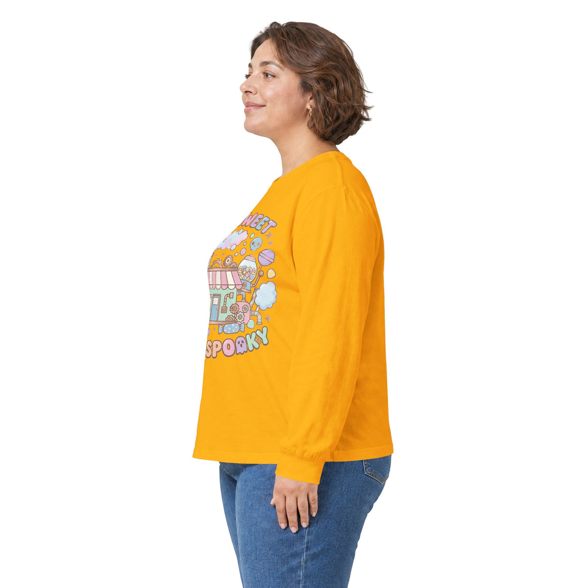 Too Sweet To Be Spooky Long Sleeve Tee - Gildan