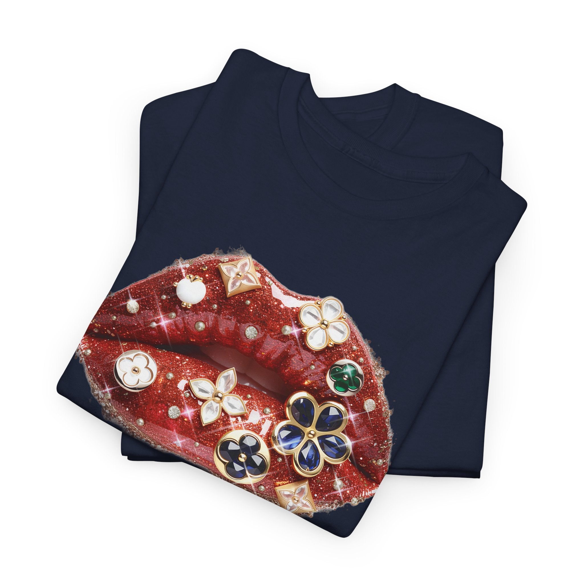 Jeweled Lip Graphic Tee - Gildan Tee