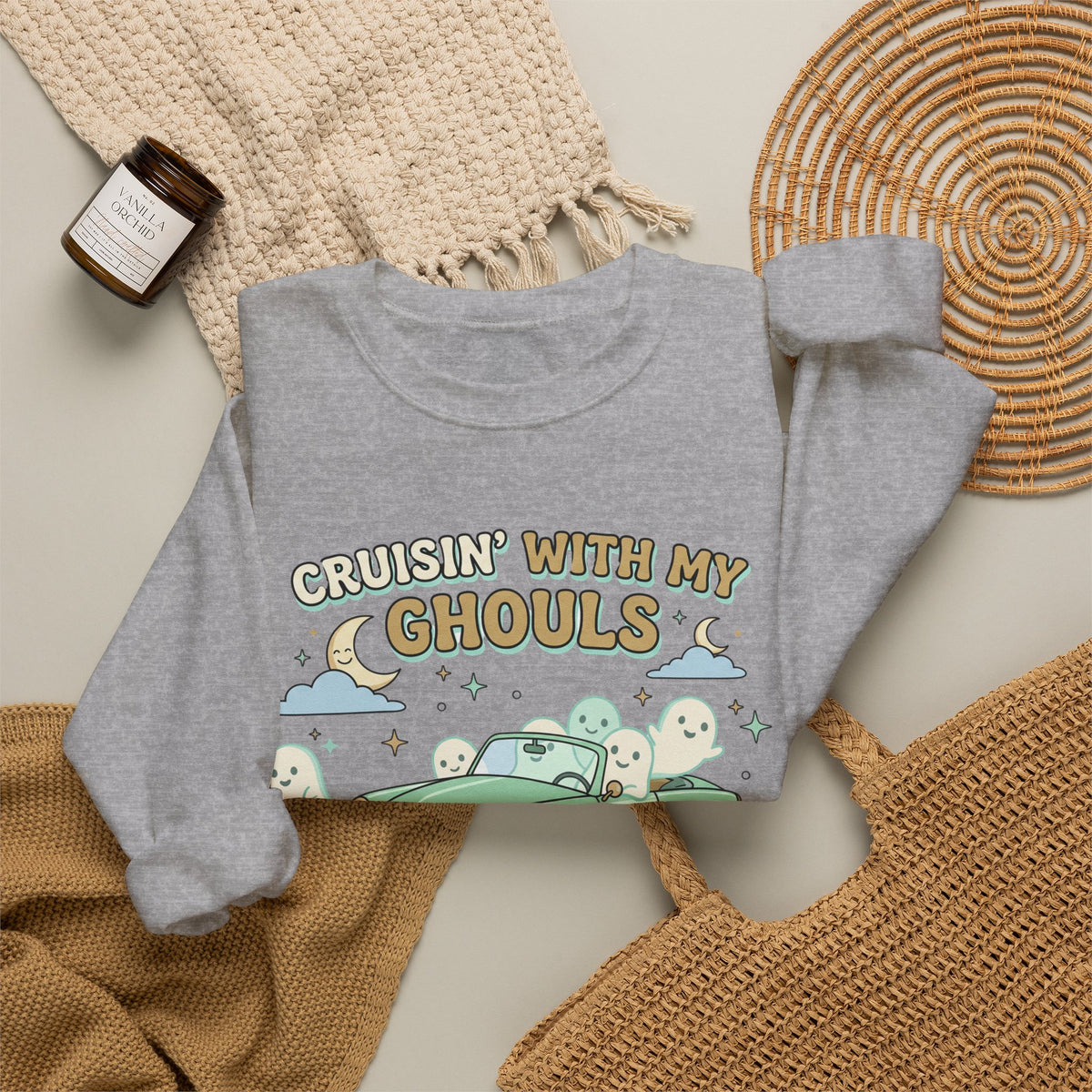 Cruisin' With My Ghouls Sweatshirt - Gildan