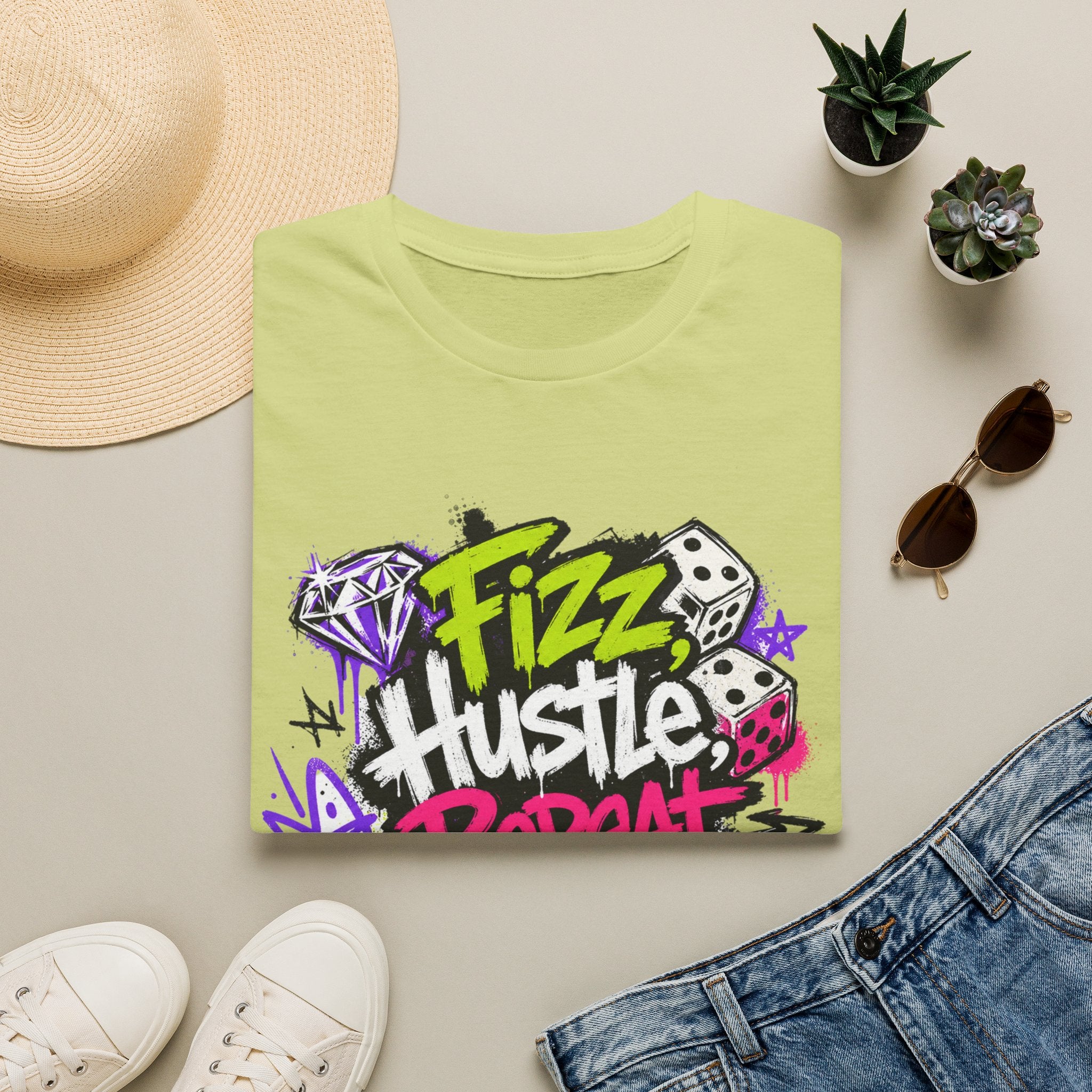 Fizz Hustle Repeat Tee - Gildan