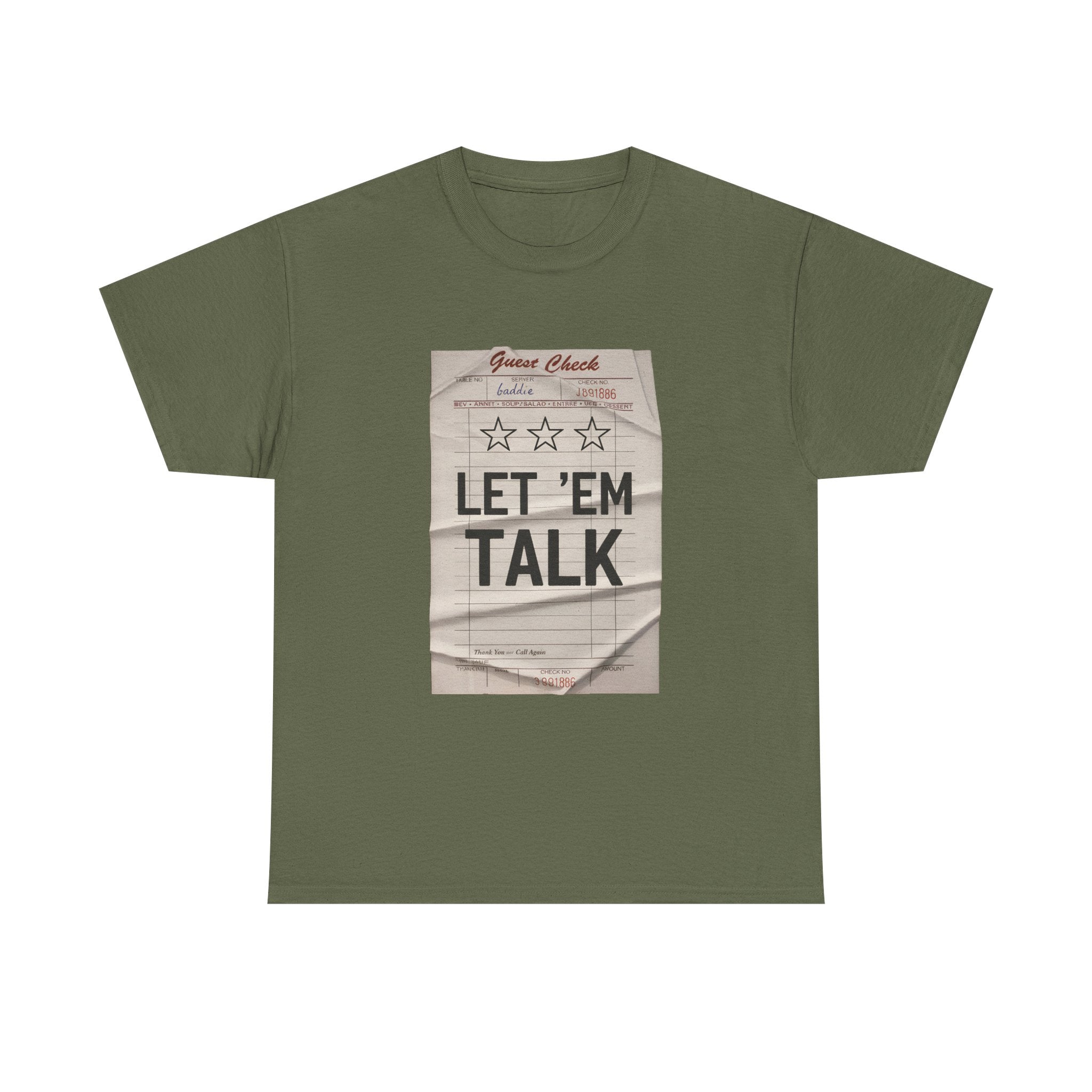 Let 'Em Talk Tee — Vintage Check Graphic T‑Shirt