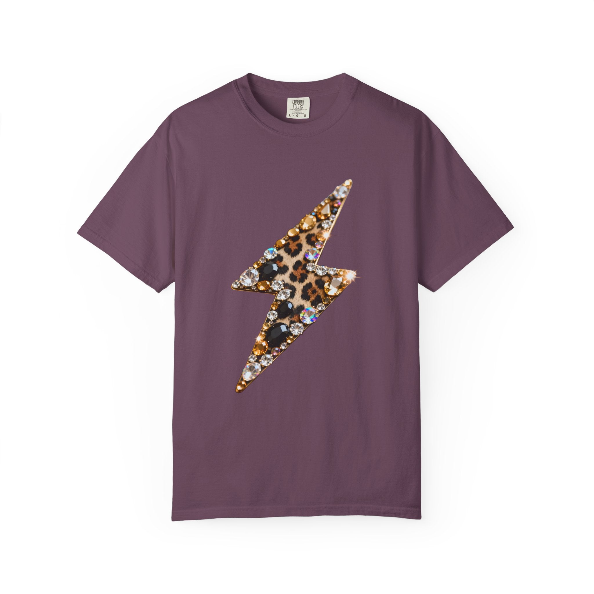 Leopard Gemstone Lightning Bolt T‑Shirt