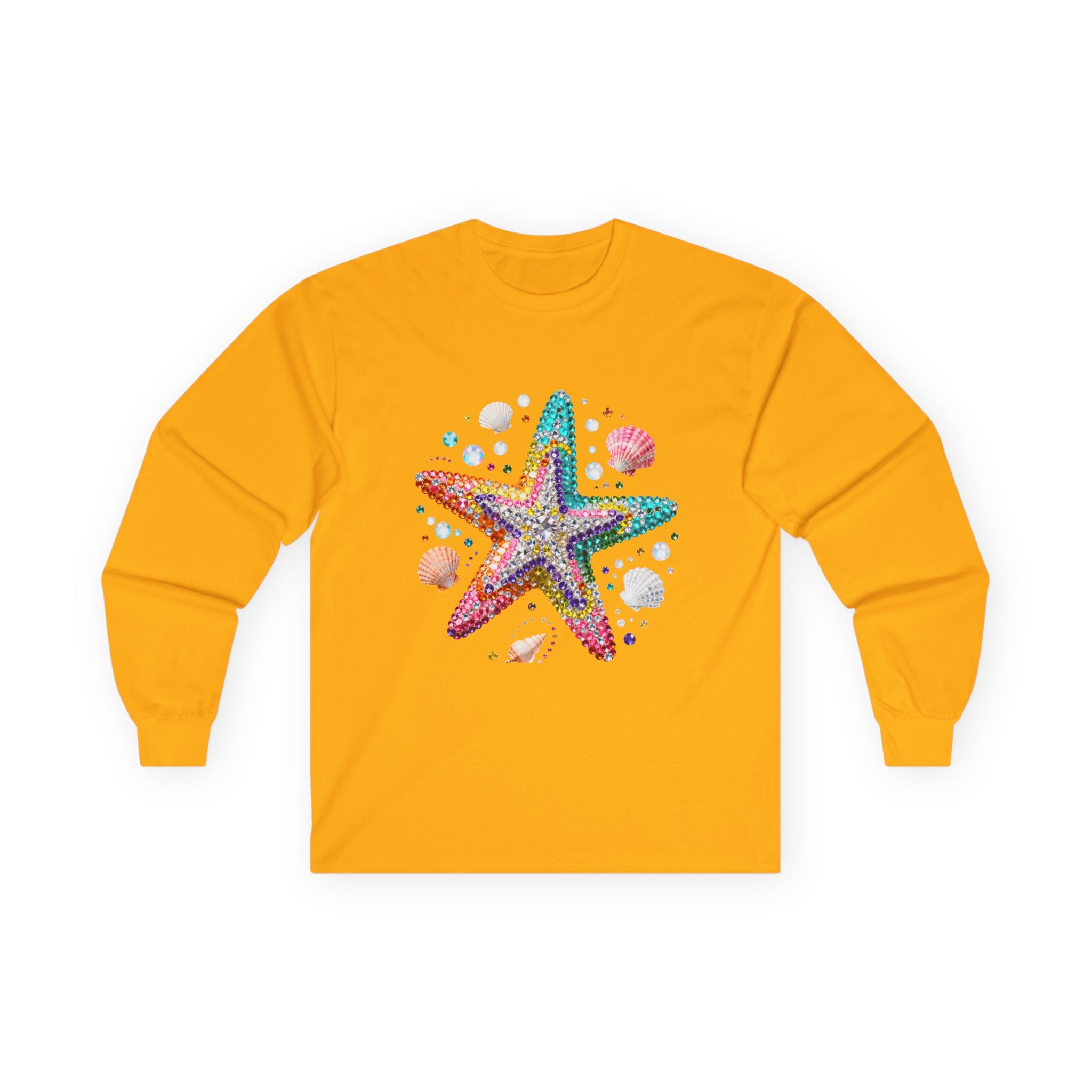 Jeweled Starfish Long Sleeve Tee - Gildan