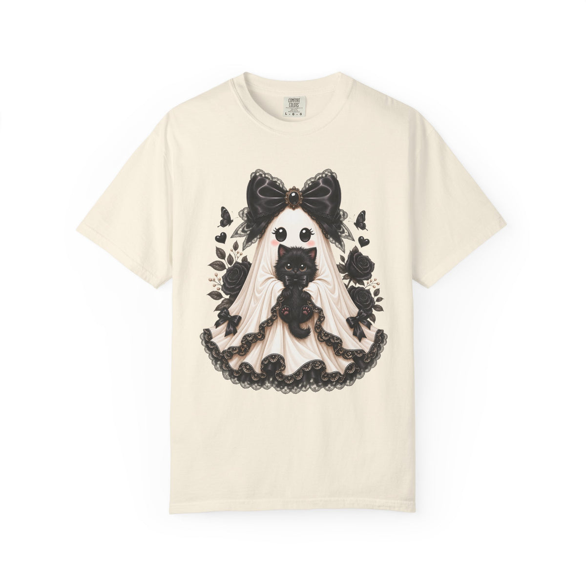 Lace Kitten Ghost Tee - Comfort Colors