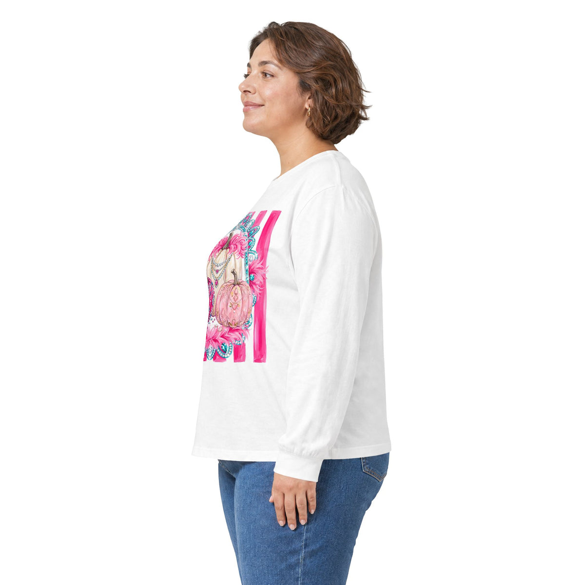 Pink Pumpkins Glam Long Sleeve - Gildan