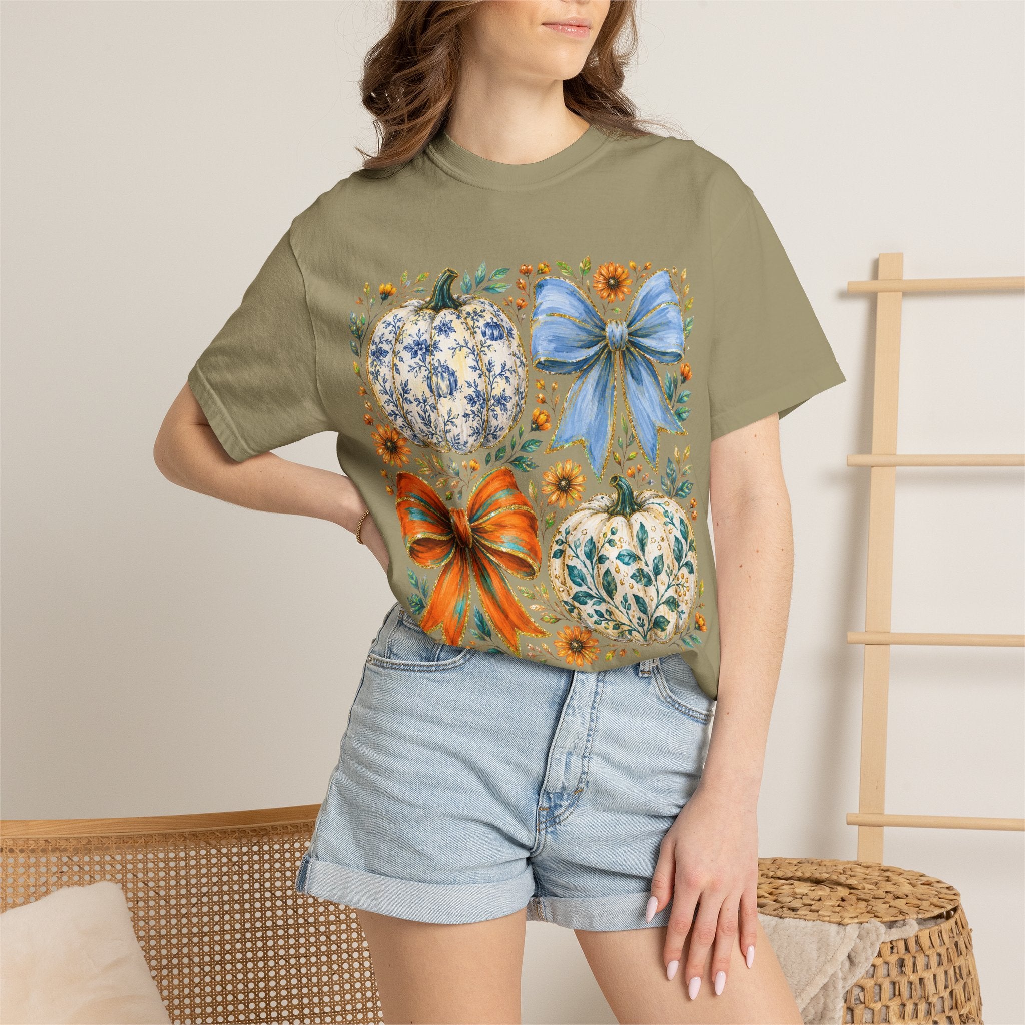 Pumpkin Bows Tee - Comfort Colors