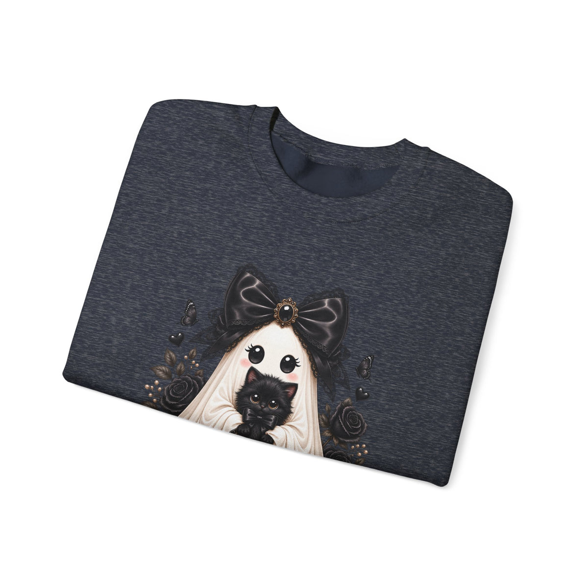 Lace Kitten Ghost Sweatshirt - Gildan
