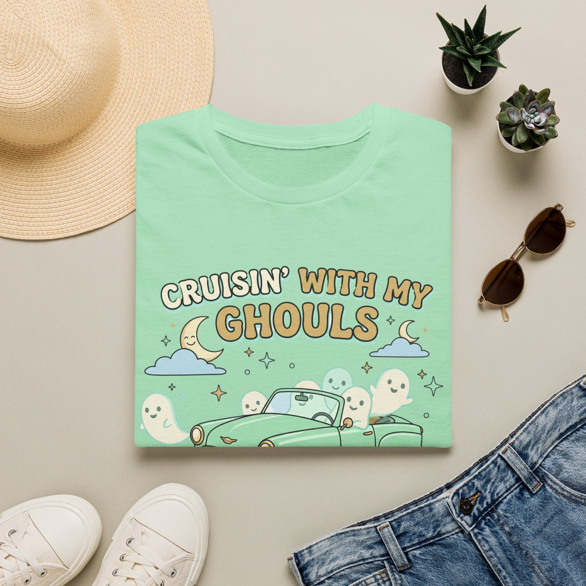 Cruisin' With My Ghouls Tee - Gildan