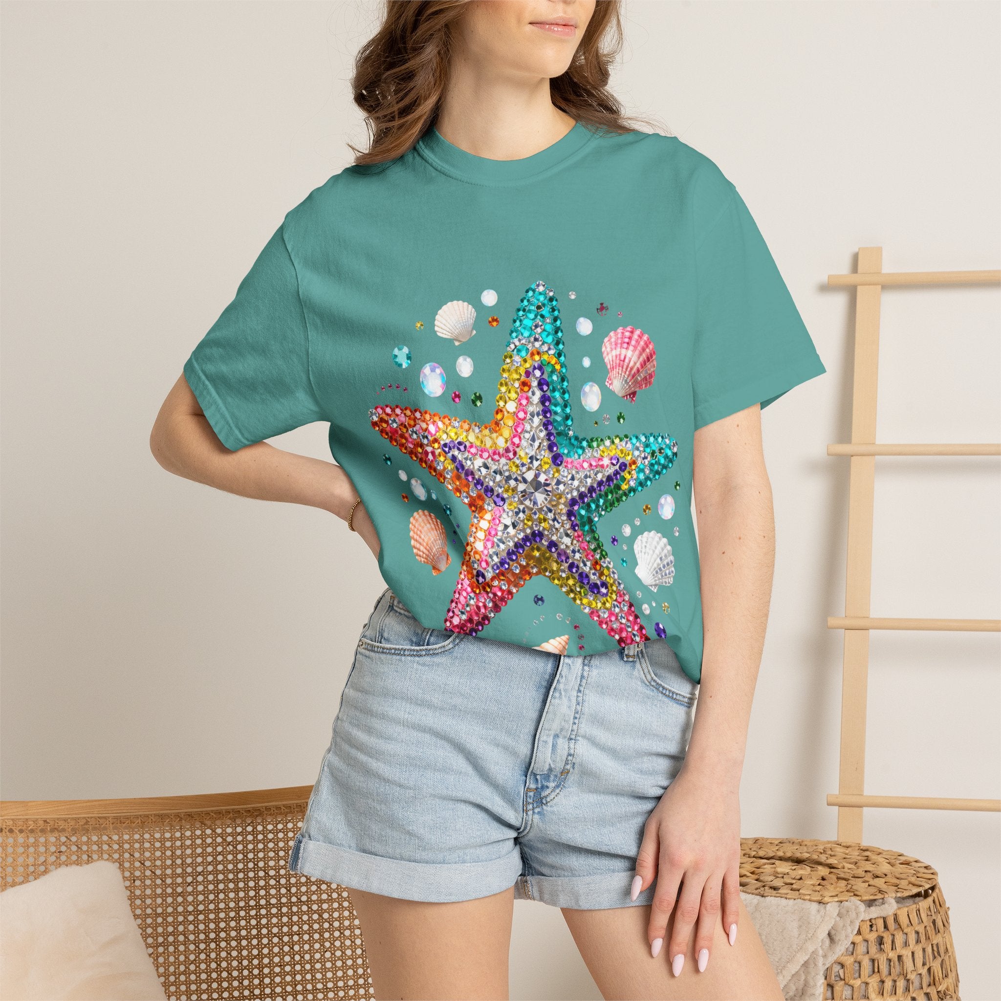 Jeweled Starfish Tee - Comfort Colors