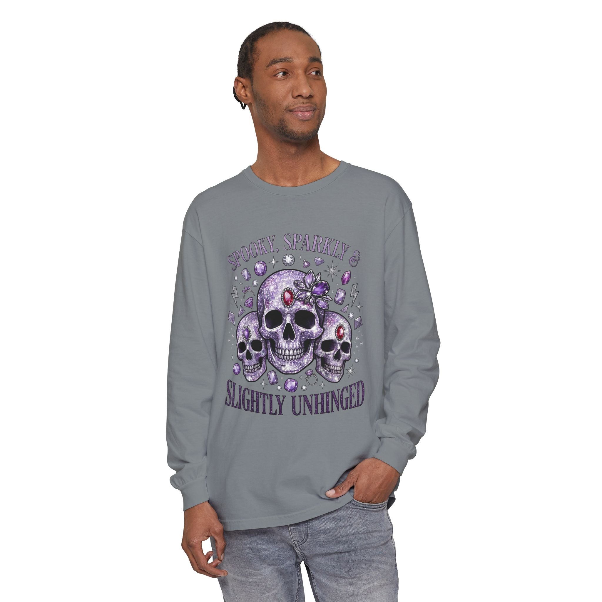 Spooky and Sparkly Long Sleeve Tee - Comfort Colors