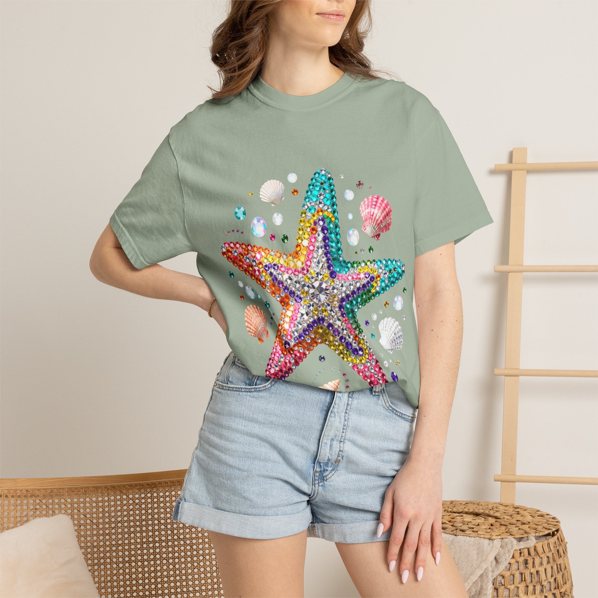 Jeweled Starfish Tee - Comfort Colors
