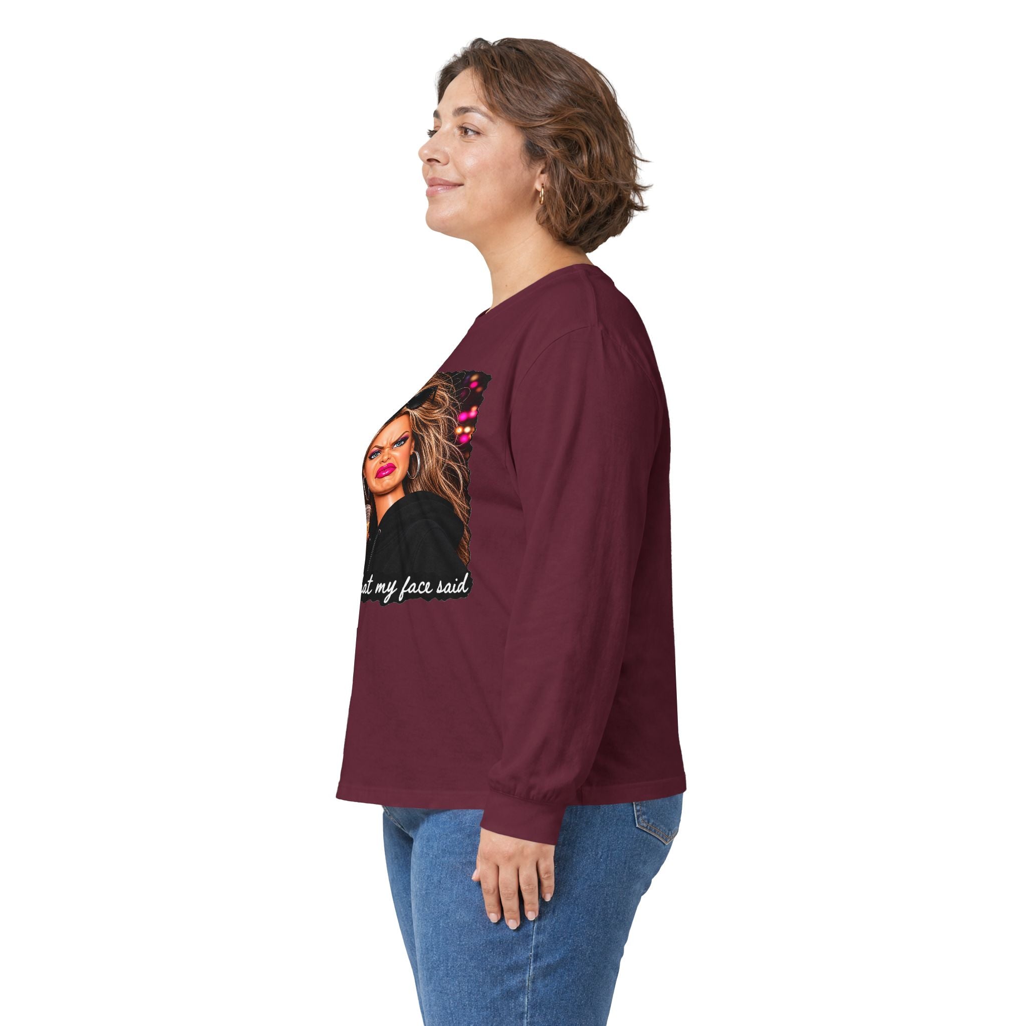 Sorry For What My Face Said Long Sleeve Tee - Gildan