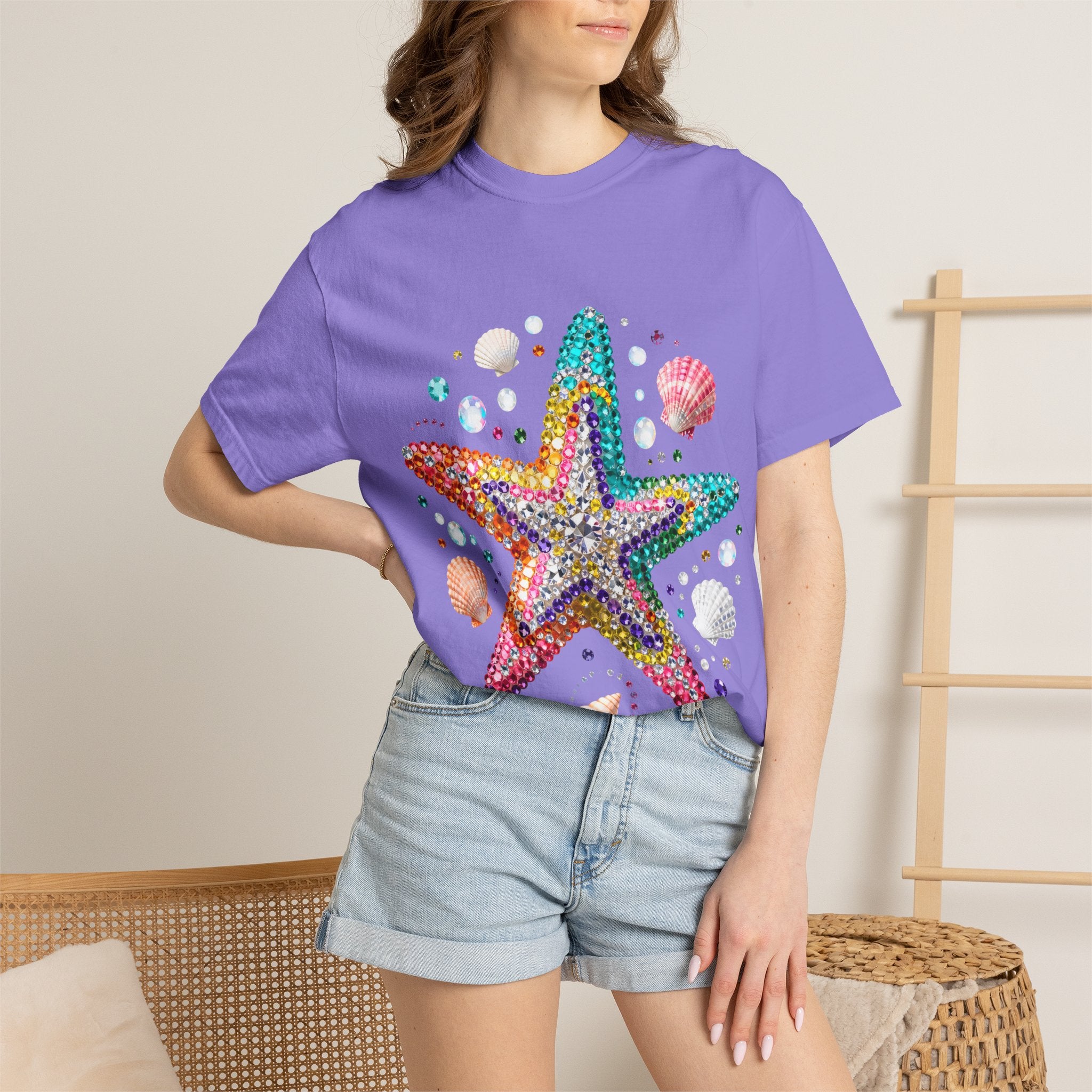 Jeweled Starfish Tee - Comfort Colors