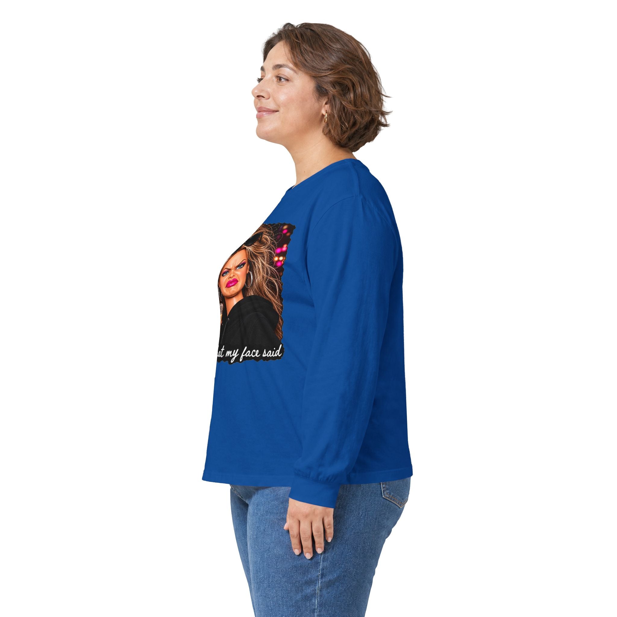 Sorry For What My Face Said Long Sleeve Tee - Gildan