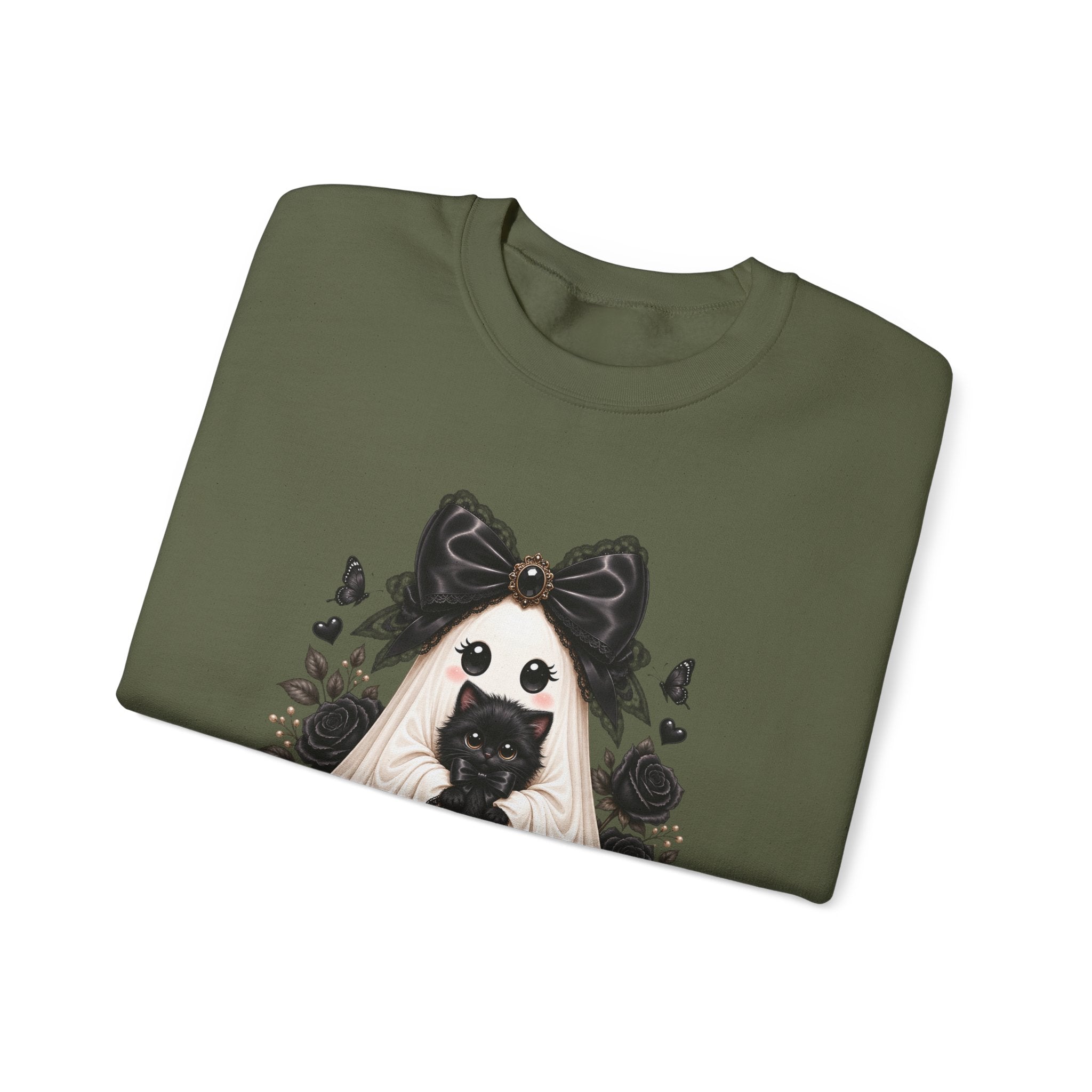 Lace Kitten Ghost Sweatshirt - Gildan