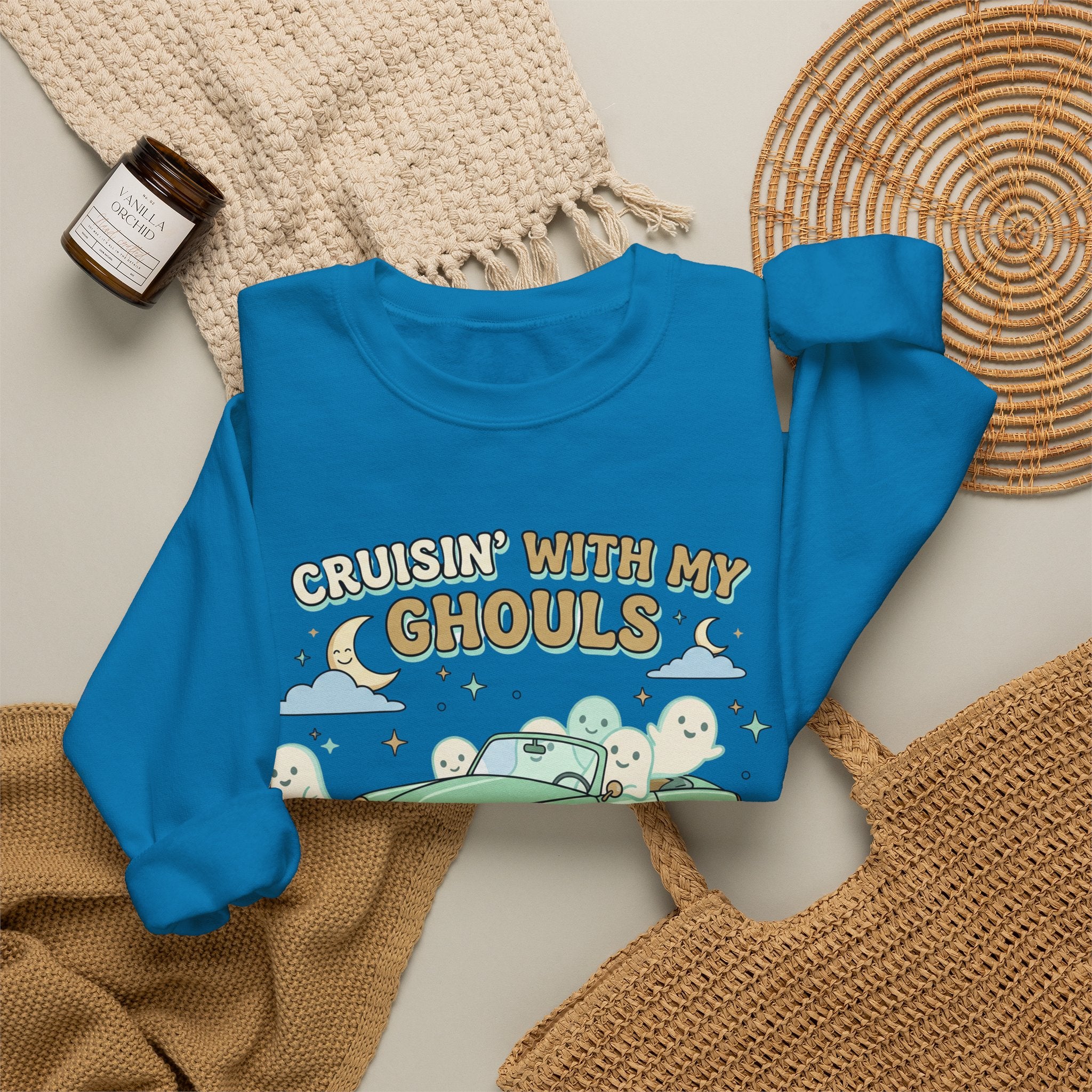 Cruisin' With My Ghouls Sweatshirt - Gildan