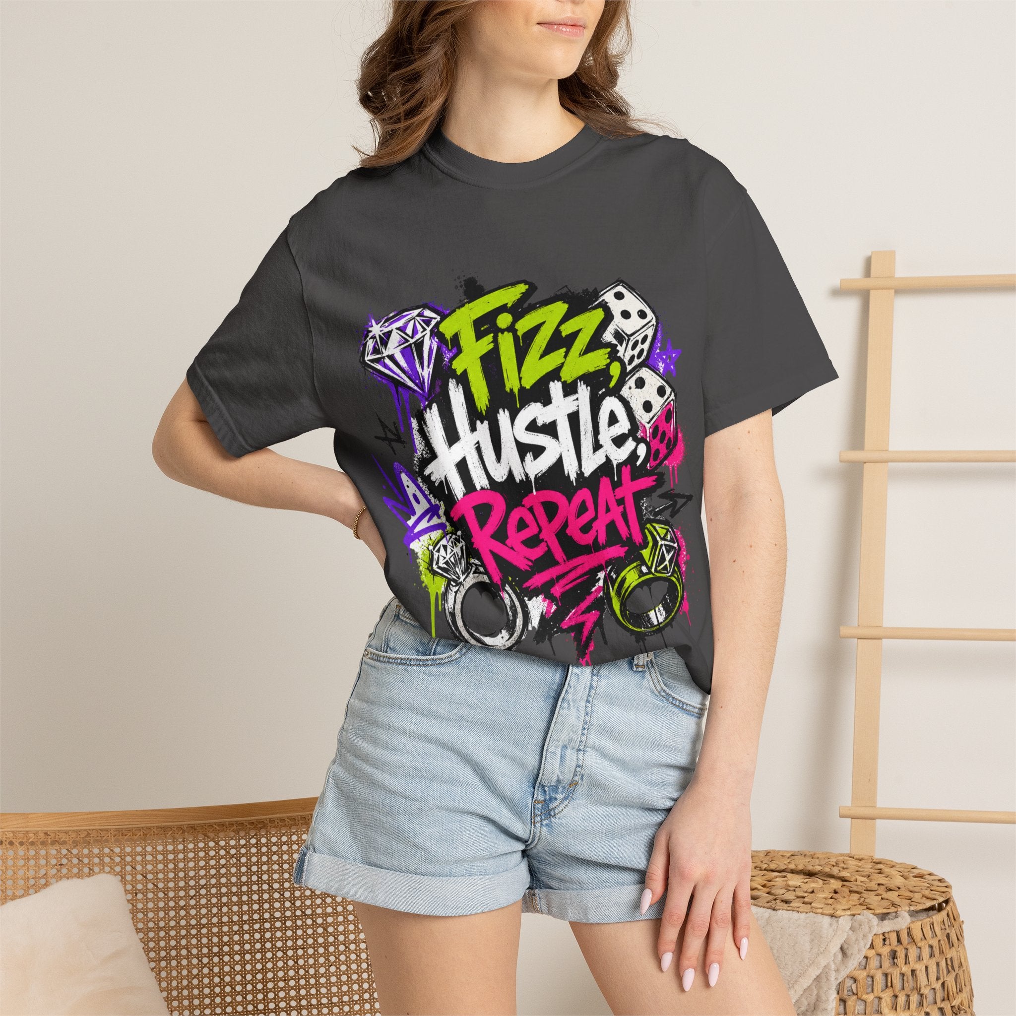 Fizz Hustle Repeat Tee - Comfort Colors