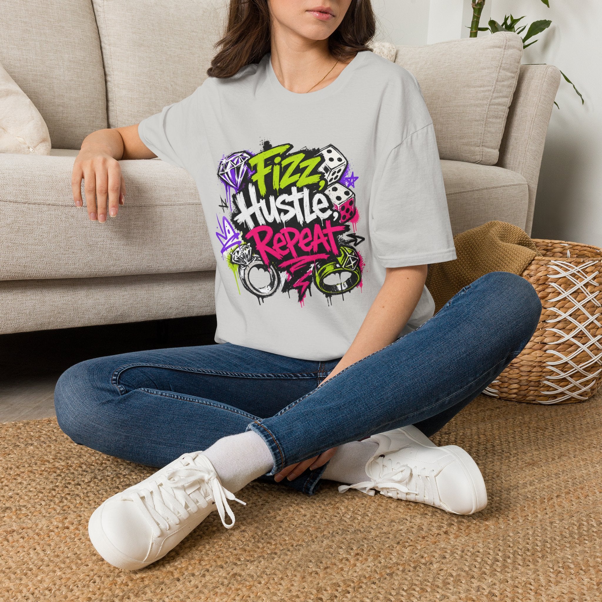Fizz Hustle Repeat Tee - Gildan