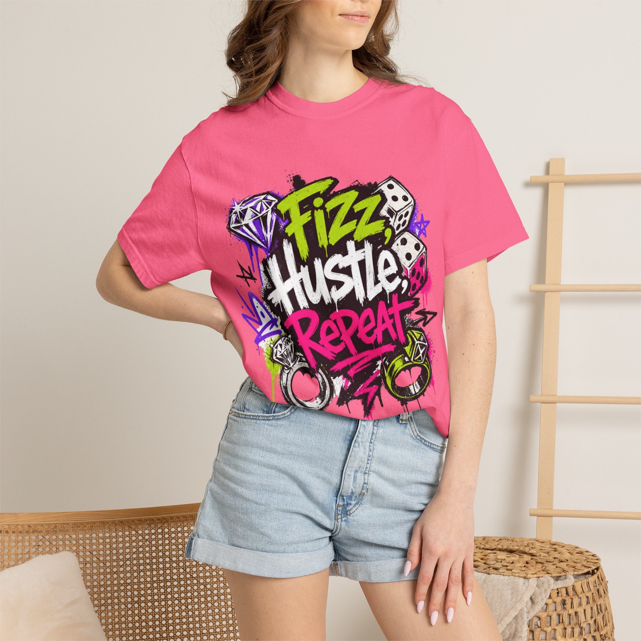 Fizz Hustle Repeat Tee - Comfort Colors