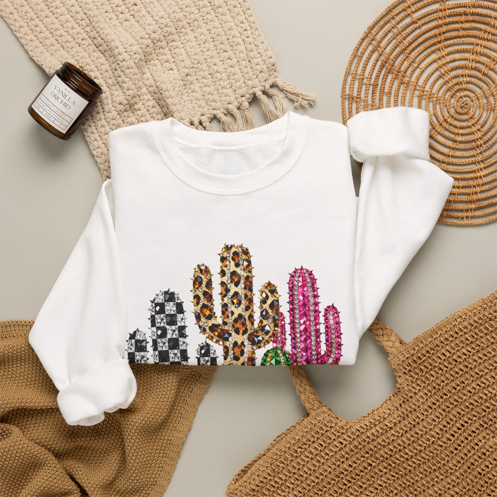 The Jeweled Cactus Sweatshirt - Gildan