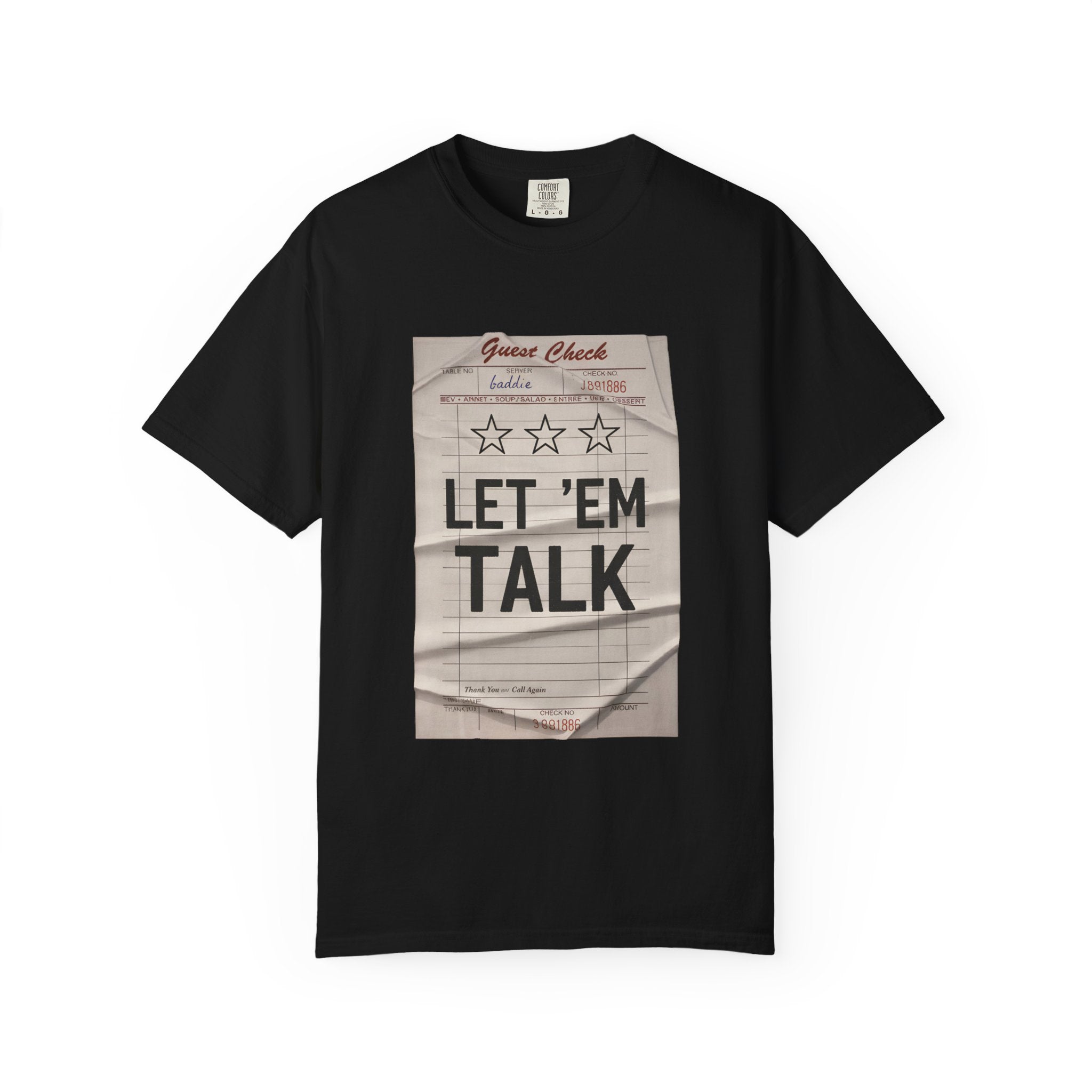 Let 'Em Talk T-Shirt — Vintage Check Graphic Tee