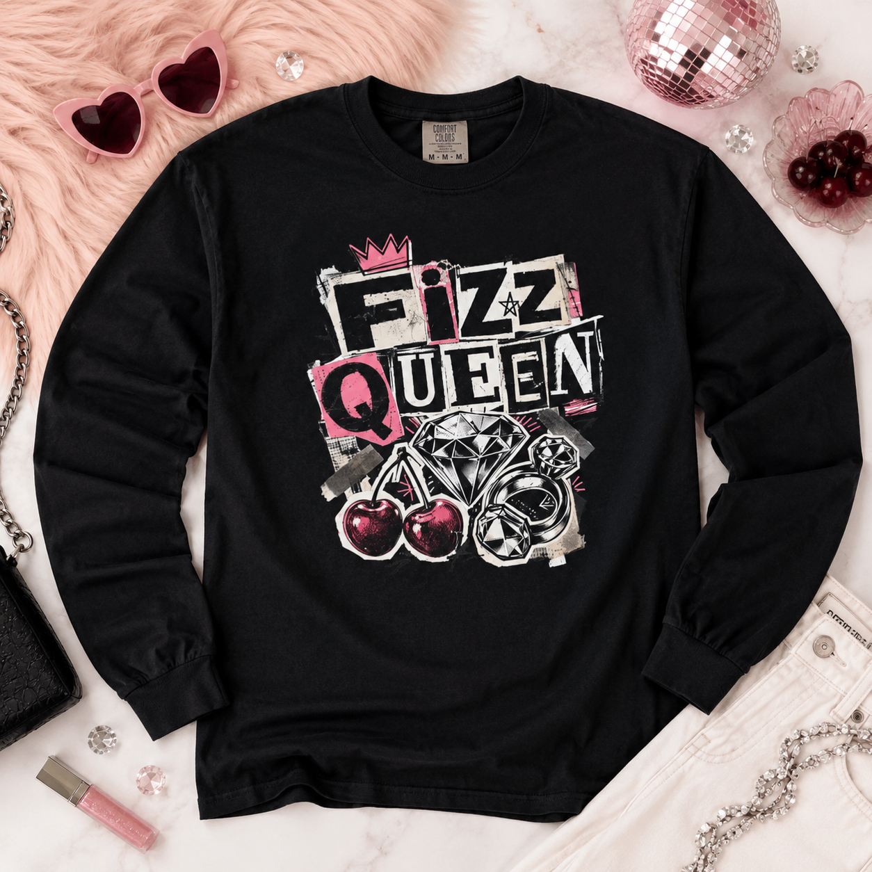 Fizz Queen Long Sleeve Tee - Gildan